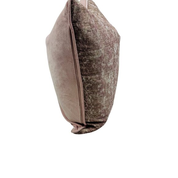 Casa Home Decor Velvet/Tapestry Decorative Blush Pink Down Filled Throw Pillow - Picture 3 of 8